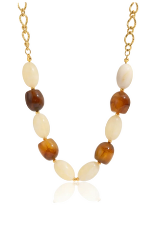 ALEGA Arianne Amber Resin Bead Necklace 01