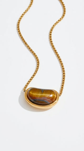 ALEGA Cressida Tiger Eye Bean Pendant Necklace 01