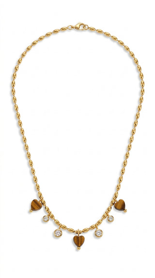 ALEGA Katarina Tiger Eye Heart Pendant Necklace 01