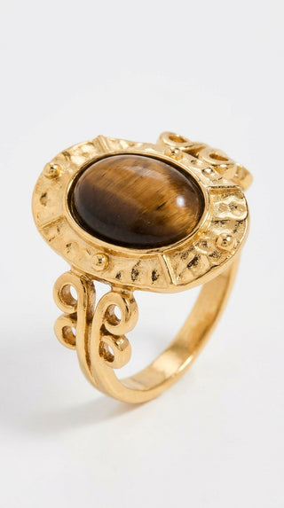 ALEGA Juliette Tiger Eye Cabochon Ring 01