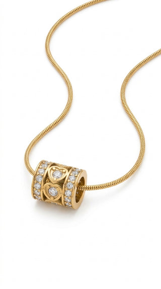 ALEGA Natasha Crystal Heart Barrel Pendant Necklace 01