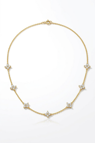 ALEGA Floriane Zirconia Clover Station Necklace 1 01