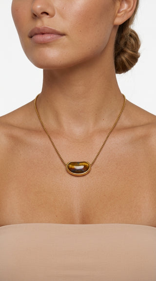 ALEGA Cressida Tiger Eye Bean Pendant Necklace 02