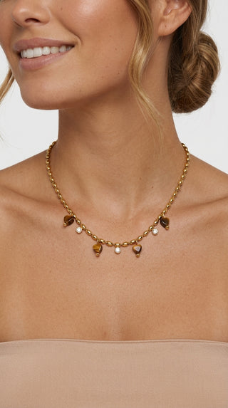 ALEGA Katarina Tiger Eye Heart Pendant Necklace 02