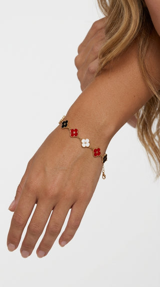 ALEGA Sylvaine Enamel Clover Charm Bracelet 02