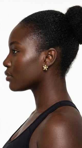 ALEGA Heloise Gold Blossom Zirconia Stud Earrings 03