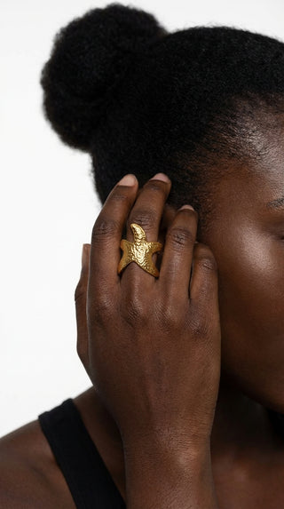 ALEGA Renata Starfish Textured Gold Ring regenerated