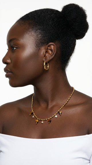 ALEGA Katarina Tiger Eye Heart Pendant Necklace regenerated