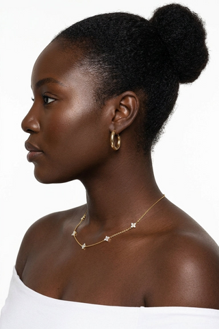 ALEGA Floriane Zirconia Clover Station Necklace 1 03
