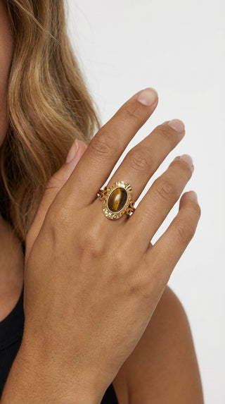 ALEGA Juliette Tiger Eye Cabochon Ring 07