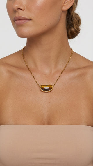 ALEGA Cressida Tiger Eye Bean Pendant Necklace 07