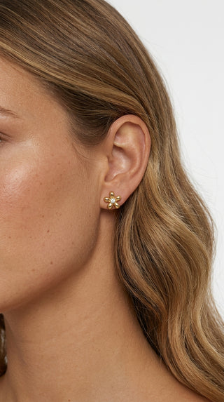 ALEGA Heloise Gold Blossom Zirconia Stud Earrings 07