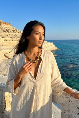 ALEGA Lysandra Triple Tiger Eye Chain Necklace 10