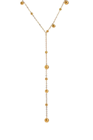 Cordelia Gold Bead Lariat Necklace