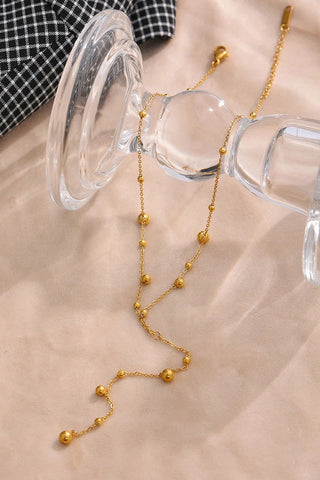 Cordelia Gold Bead Lariat Necklace