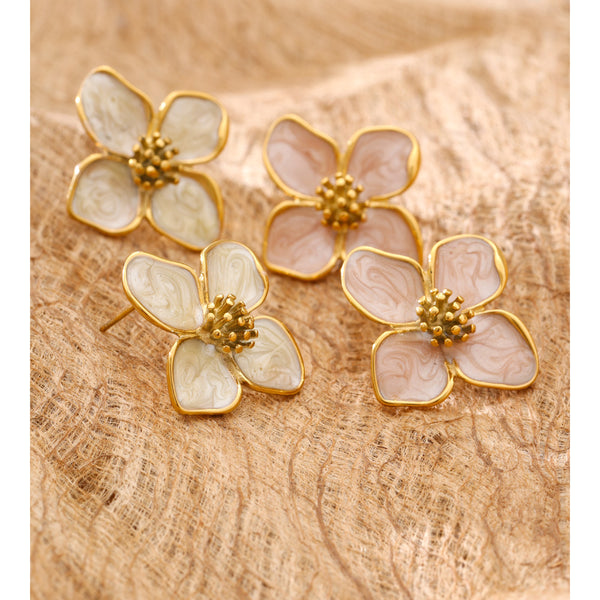 Aurelia Enamel Petal Studs