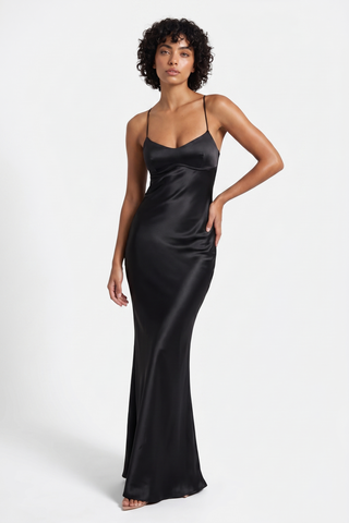 Lotus Satin Maxi dress