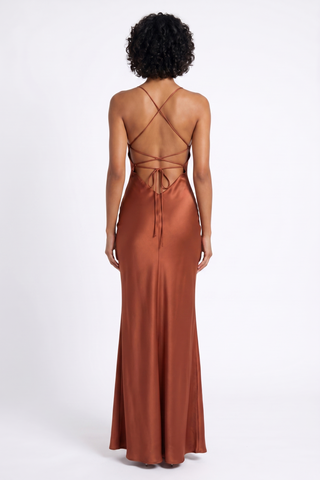 Lotus Satin Maxi dress