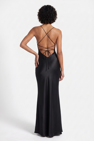 Lotus Satin Maxi dress