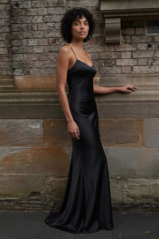 Lotus Satin Maxi dress