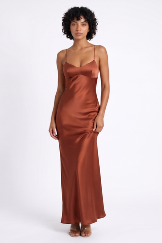 Lotus Satin Maxi dress
