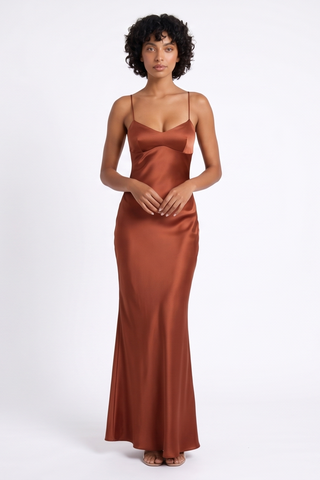 Lotus Satin Maxi dress