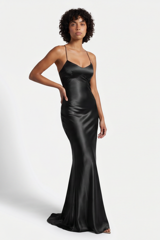 Lotus Satin Maxi dress