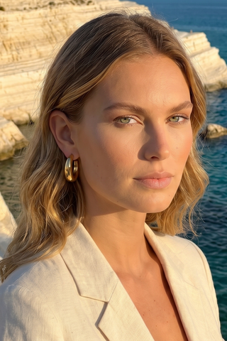 Leonie Bold Crescent Hoop Earrings