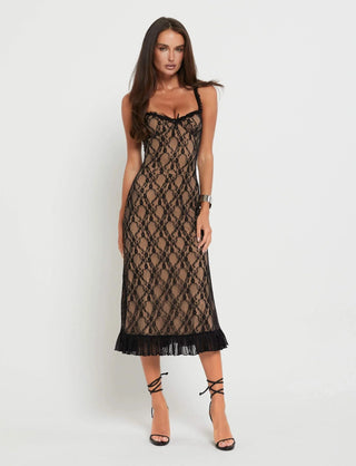 Noëlle Midi Dress - Black - ALEGA | Luxury Boutique Store